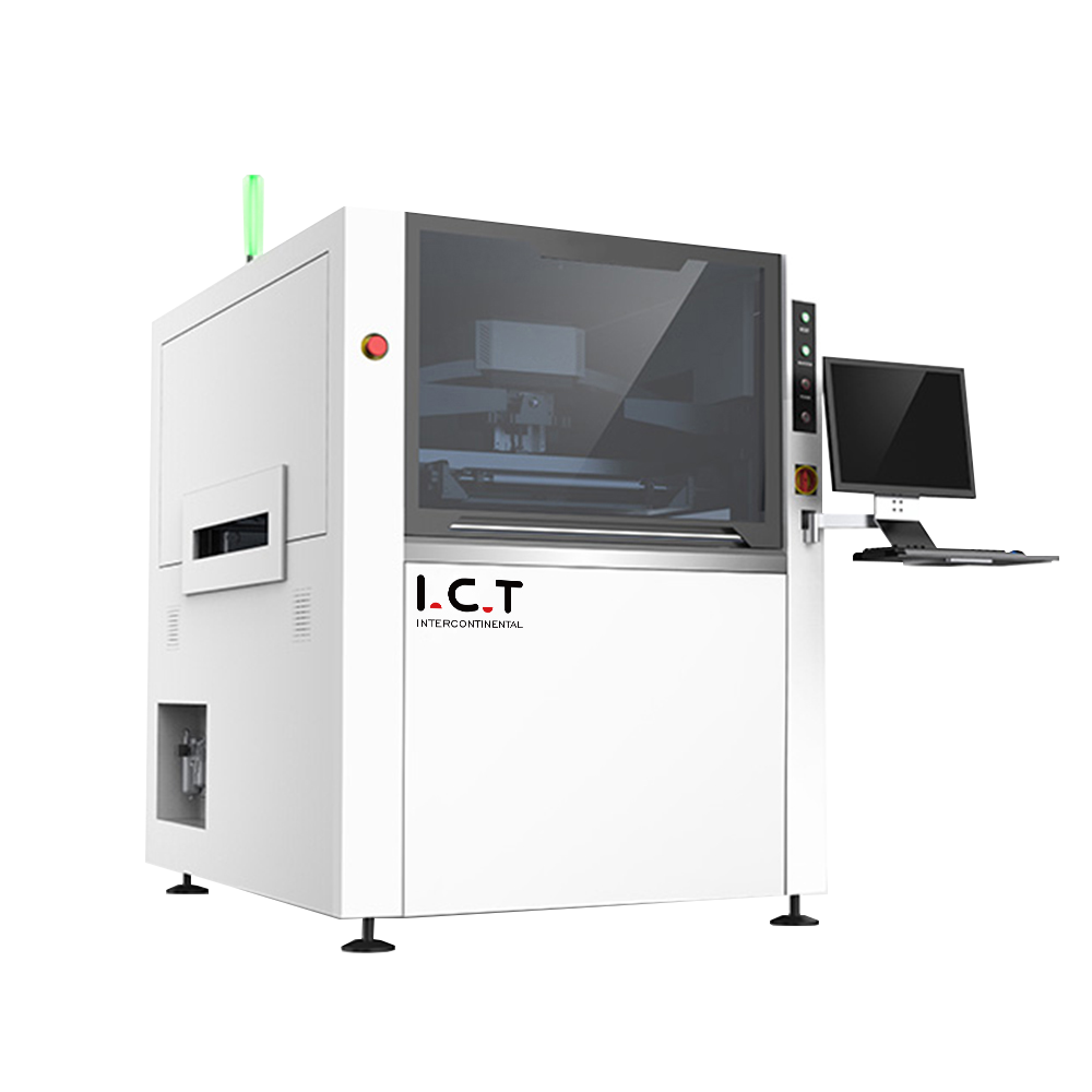 I.C.T-4034 | PCB Paste de soldadura de impresora soportando sin marco sténcil impresora