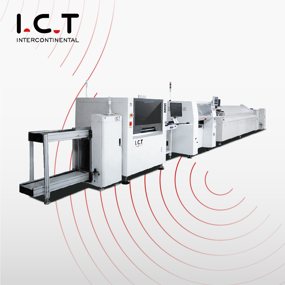 I.C.T | Rentable SMD PCB línea de producción de ensamblaje con alta velocidad