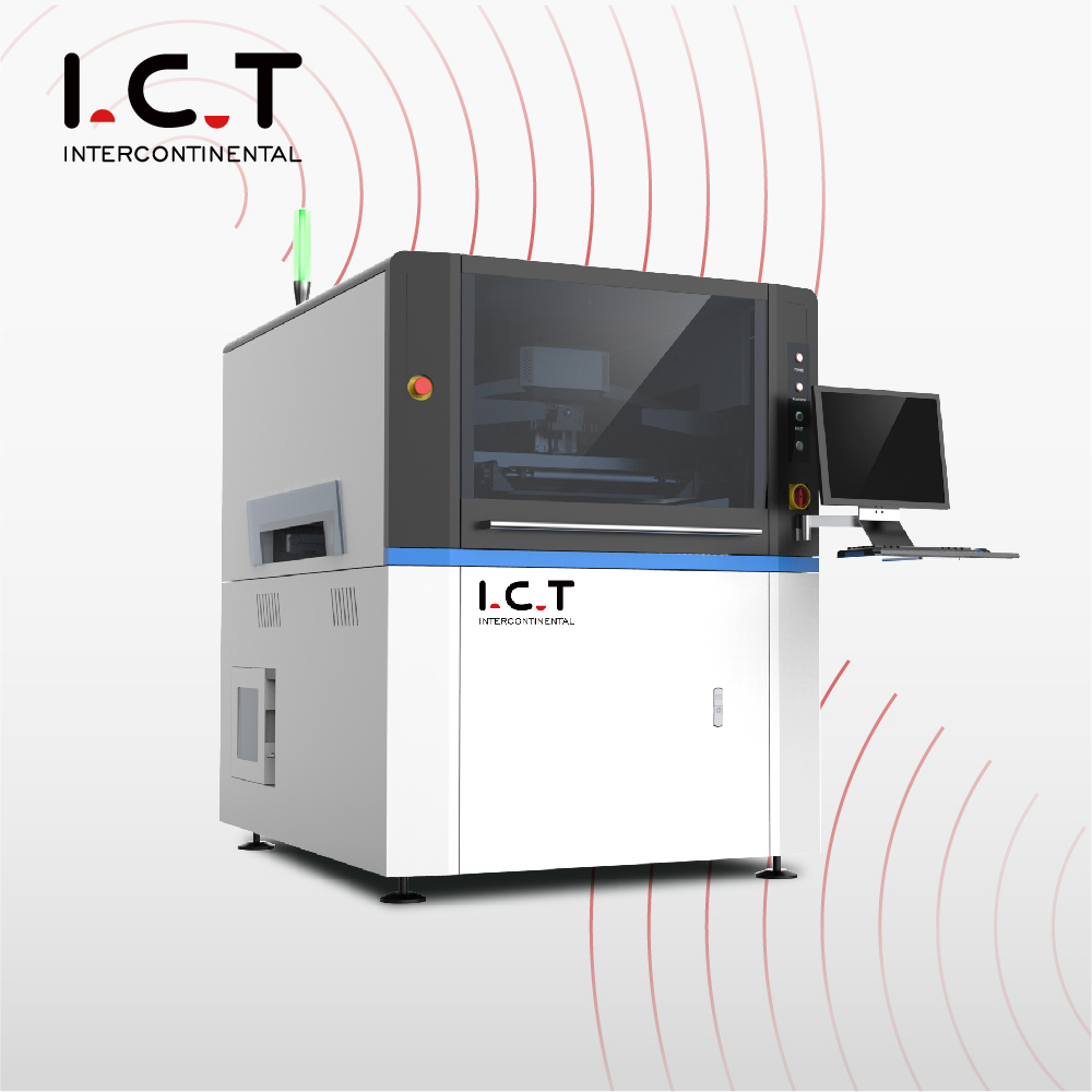 Máquina de serigrafía PCB de plantilla de pasta de soldadura para impresora SMT completamente automática ICT-5134